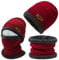 TuoFang Tuofang Wintermütze Schal Set, Winter Beanie Mütze mit Schlauchschal für Herren Damen, Fleecefutter Warme Strickmützen Herren und Loop Schal (Rot)