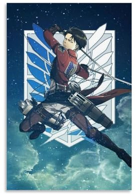 EKoKim Anime Attack on Titan Levi Poster, dekoratives Gemälde, Leinwand, Wandposter und Kunstdruck, modernes Familienschlafzimmer-Dekor-Poster, 20 x 30 cm