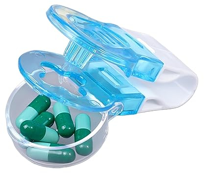 Aizuoni Tragbarer Tabletteneinnehmer - Entferner Für Pillenspender | Tablettenausdrücker,Portable Pill Taker,Pillenlocher Mit Behälter, Pillenteiler Mit Aufbewahrungsfach