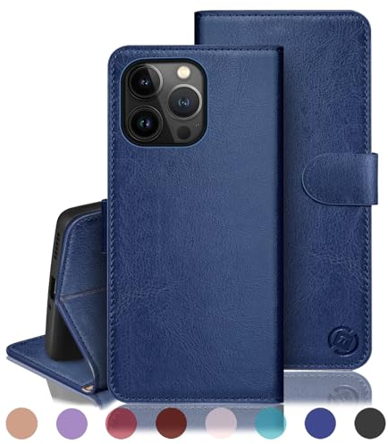 RingPi für iPhone 12/12Pro 6.1 Handy Hülle PU Leder[RFID Schutz] Handyhülle Lederhülle Klapphülle Kartenfach Stoßfeste Schutzhülle Leather Flip Cover für Apple 12/12Pro Wallet Phone Case,Blau