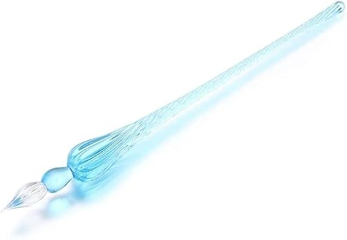 JJLFresheners Füllfederhalter aus Glas, Himmelblau, Tauchstift, Schreibwaren, Schreibbedarf, handgefertigte Fülltinte, Vintage-Kalligraphie, Kristallkunst, Malerei, Füllfederhalter, Büro- und