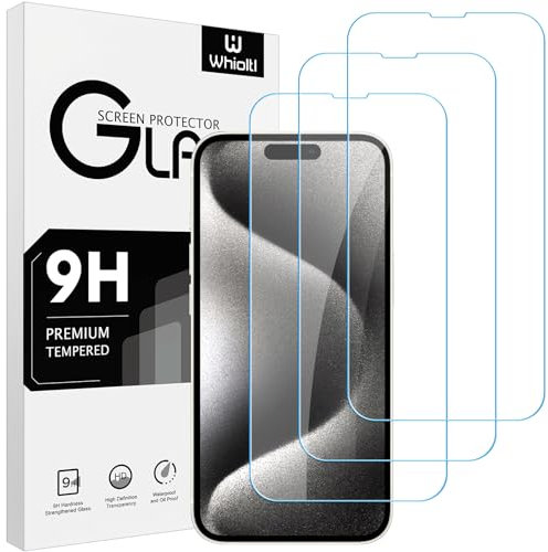 Whioltl 3 Pack Screen Protector for iPhone 15 Pro Max, iPhone 15 Plus & iPhone 16 Plus, HD Clear Tempered Glass Film, Bubble Free, Anti-Scratch, High Transparency, Anti-fingerprint, Anti-Shatter, 6.7