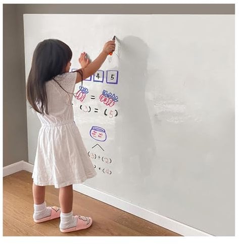 GOFQB Tableau Blanc magnétique effaçable à Sec for l'école, Le Bureau et Bâton de Vinyle en Rouleau effaçable et réinscriptible (Color : White, Size : 0.6x2m)