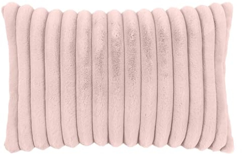 MAGMA Raya Kissenhülle/Kissenbezug aus Fellimitat - 100% Polyester, bis 30 Grad waschbar, 40x60cm, Altrose