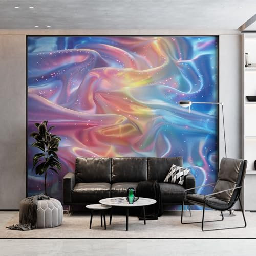 Wandtapete Geometrie Seide Bunt Fototapete, Bunt Vliestapete Bild Dekoration Wand-Dekor, 400 x 280 cm (WxH) Tapete Panorama Poster Für Mädchen, Jungs Schlafzimmer Wohnzimmer