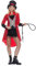 EraSpooky Disfraz de Directora de Circo para Mujer – Elegante Traje con Frac Rojo, Sombrero y Accesorios
