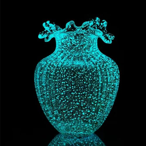 Radefasun Wave Mouth Vases Luminous Handmade Glass Flower Vase Desktop Ornaments Propagation Station Plant Holder for Home Wedding Decor (M, Wave)