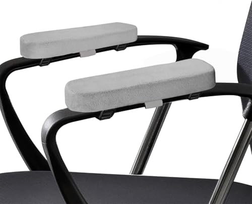 MUYAPAY 2 Stück Armlehnen Polster, Ergonomische Armlehnenschoner, Armlehne mit Memory-Schaum, Weich Armlehnen Pads, für Bürostühle, Gamingstühle, Rollstühle, Campingstühle(Grau)