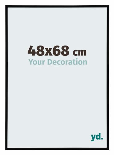 yd. Your Decoration - Puzzlerahmen 48x68 cm - Schwarz Matt - Puzzlerahmen 500-1000 Teile - Kunststoff Bilderrahmen - Annecy