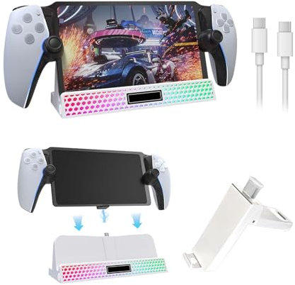 XinGeeek Support de charge pour PlayStation 5 Portal - Station de charge portable avec câble de type C pour lecteur à distance PS5 Portal (blanc)