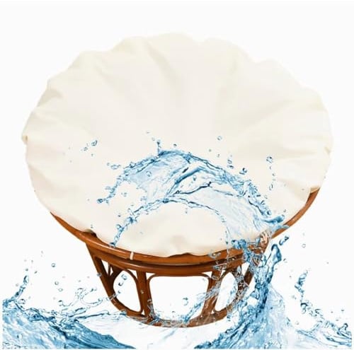 Nur Papasan-stuhlkissenbezüge, Abnehmbarer Papasan-kissenbezug Mit Reißverschluss, Papasan-kissenbezug, Wasserabweisendes Papasan-stuhlkissen(Size:Diameter 120cm (47.2 inches),Color:Beige)