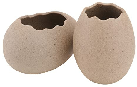 GRIRIW Keramik Ei Schalen Vase Hydrokultur Pflanzentopf Für Heimdekoration Mit Rutschfestem Design Kreative Blumentöpfe 2 Stück
