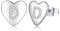 Ohrringe Silber 925 Ohrstecker Silber 925 für Damen Mädchen Kinder, Klein Herz Ohrringe Silber Buchstaben Ohrstecker mit Zirkonia, Schlafen Knorpel Ohrstecker 10mm (silber-D)
