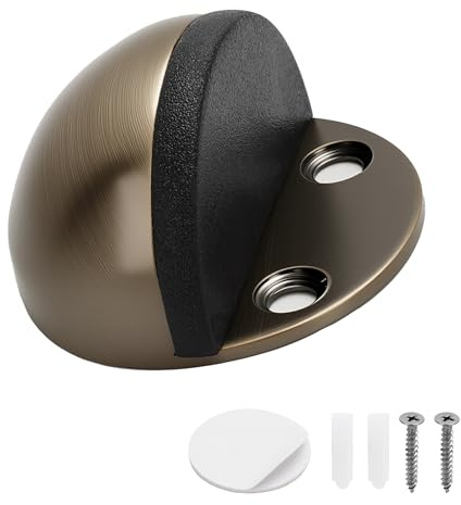 Türstopper Boden selbstklebend,Türpuffer Boden mit Schrauben und selbstklebenden,Türstopper für Hartböden zum Schutz von Türen, Wänden,Balkontür usw (Bronze 1 Stück)