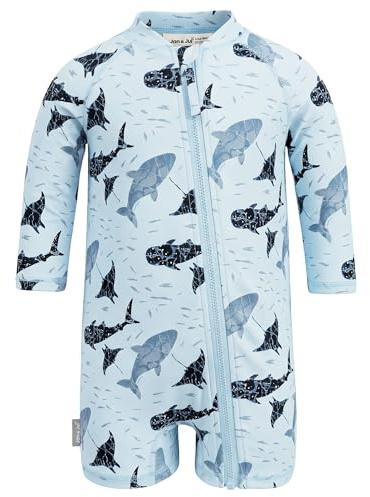 Jan & Jul Rashguard monopezzo per bambini con protezione UV, per ragazzi e ragazze, Gioco di balene, 18- 24 mesi