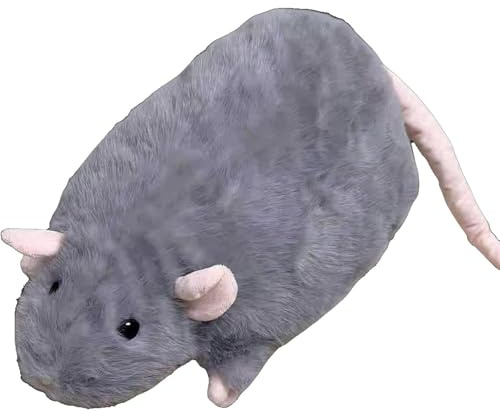 Jumbo-Rattenplüschtier, Dickes, Weiches, Fettes Ratten-Stofftier, Kuscheliges Tierkissen Zum Knuddeln, Extra Dickes, Molliges Tierplüschtier, Süßes Geburtstagsgeschenk, Geeignet Für Kinder (A,35cm)