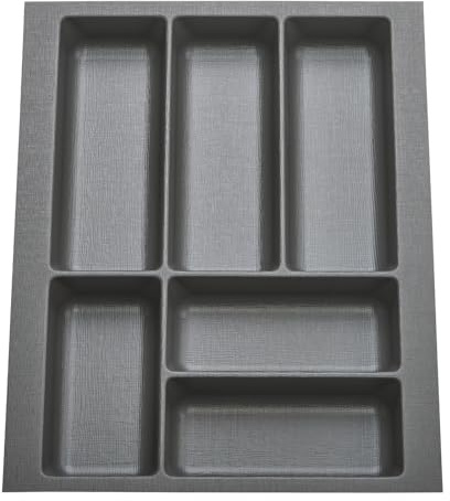 Orga-Box 9 Besteckeinsatz Tiefe: 473 x Breite: 379 mm anthrazit | mit Canvas Struktur für 45er Schubladen z. B. in Nobilia Küchen ab 01.2025