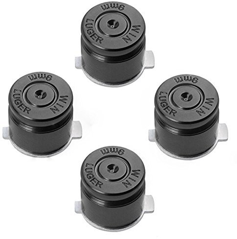 Aluminium Metall Mod Kit Hebel Joystick Bullet Buttons für PS4 PS3 Controller Ersatz (schwarz)