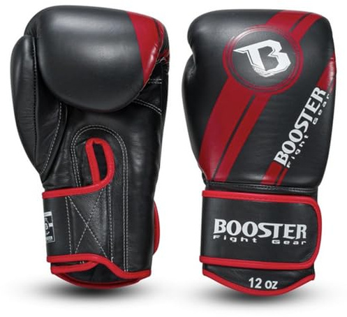 Booster Pro Range BGL V3 Boxhandschuhe - Leder - Schwarz/Rot Foil - 12 oz