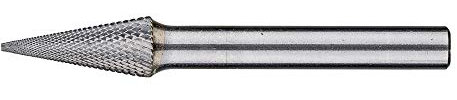 PFERD HM-Frässtift, Spitzkegelform SKM, Zahnung MICRO, Frässtift-ø 8mm, Schaft-ø 6mm, Länge 60mm, 21115086 – für die Feinbearbeitung auf nahezu allen Materialien bis 68 HRC
