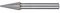 PFERD HM-Frässtift, Spitzkegelform SKM, Zahnung MICRO, Frässtift-ø 8mm, Schaft-ø 6mm, Länge 60mm, 21115086 – für die Feinbearbeitung auf nahezu allen Materialien bis 68 HRC