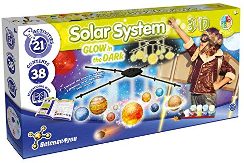 Science4you Solar System 3D GITD, STEM Science Spielzeug-Set für Kinder ab 8 Jahren, Mehrfarbig