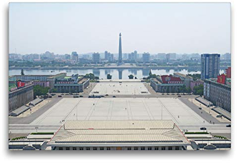Premium Textil-Leinwand 75 x 50 cm Quer-Format Nordkorea, Pjöngjang, Kim-Il-Sung-Platz | Wandbild, HD-Bild auf Keilrahmen, Fertigbild auf hochwertigem Vlies, Leinwanddruck von Gabriele Gerner-Haudum
