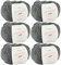 weiche Wolle -6x Merino pure steingrau (Fb 4303)- 6 Knäuel Merinogarn grau + GRATIS Label - Wolle zum Häkeln - 50g/65m - Nadelstärke 6-7mm - 100% Merino - Merino Wolle grau zum Stricken
