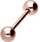 PIERCINGLINE Titan Barbell 2 KUGELN Piercing Stab Zunge Brust Intim Ohr Roségoldfarben 4 x 1,2 x 12 mm