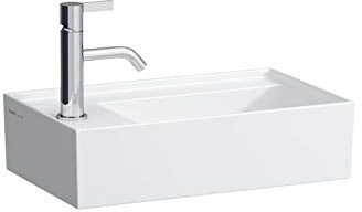 Laufen Kartell Handwaschbecken,Armaturenbank Links, unterbaufähig, 1 Hahnloch, ohne Überlauf, 460x280, Farbe: Schwarz glänzend - H8153357161111