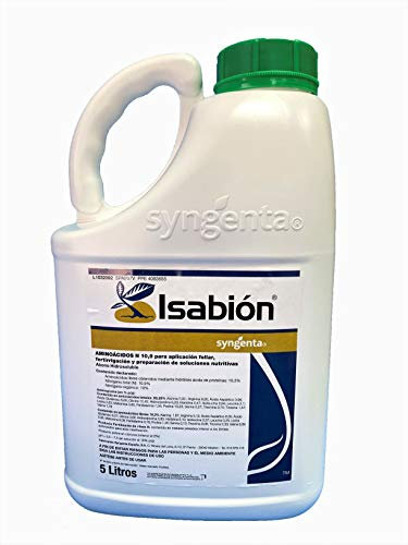 ISABION 5 litros. Abono foliar de aminoácidos, calificación ecológica. Calidad y riqueza de aplicación foliar o fertirrigación.