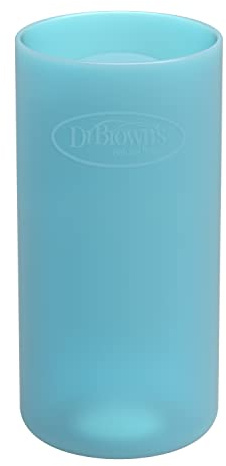 Dr. Brown's Manchon étroit pour biberon 100% silicone, bleu, 237 ml