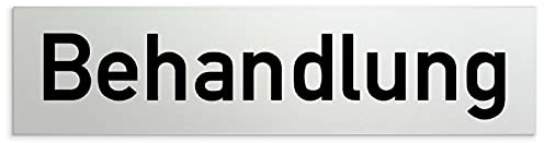 Kinekt3d Leitsysteme Schild/Türschild 160 x 40 x 1,5 mm Behandlungsschild - Aluminium Vollmaterial eloxiert - Oberfläche in geschliffener Edelstahloptik - 100% Made in Germany (Behandlung)
