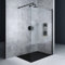 Mai & Mai Paroi de Douche 110x200 Douche à L'italienne Transparent avec Bande Opaque Profilé Noir BR1MS Pare-douche en Verre Trempé 8mm Revêtement Nano Easy Clean