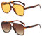 YAMEIZE Retro Nachtsicht Rechteckige Sonnenbrille für Damen Herren Quadratische Doppelsteg UV400 Schutzbrille zum Autofahren