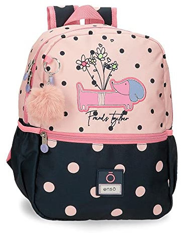 Enso - Friends Together Zaino per la scuola, regolabile, 25 x 32 x 12 cm, poliestere, 9.6 L, rosa
