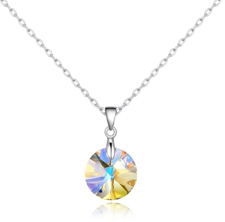 Philip Jones Aurora Borealis-Halskette aus Sterlingsilber mit Zircondia®-Kristallen