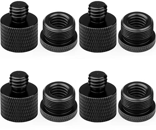 MikrofonständerAdapter 38 Buchse auf 58 Stecker Mikrofonständer Adapter und 58 Buchse auf 38 Male Mic Thread Adapter für Blue Yeti Snowball Boom Arm Mic Stand Mount to Stativ Combo 8 Pack by