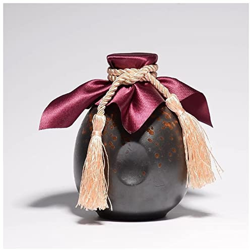 Hip Flask 500ml Sake Distribution Wine Pot Liquor Warmer Household Ceramic Bottle Barware Flagon Small Stoup Single Pot With Cork Hip Flasks For Women (Size : Ink dots) (Ink dots)