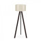 Lampadaire trépied noir avec abat-jour 100% pvc, crème, collection Tanganyika, 21x38x140, douille E27 Max 60 W