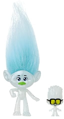 Mattel DREAMWORKS TROLLS Gemeinsam Stark – Guy Diamond Puppe mit Plüschhaar, Mode zum Ausziehen, 5 bewegliche Gelenke, für Kinder ab 3 Jahren, HNF09
