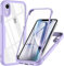 OWKEY Hülle für iPhone XR, 360 Grad Ganzkörper Schutzhülle mit eingebautem Displayschutz, Stoßfeste Handyhülle Case Cover für iPhone XR, 6,1 Zoll,Lila