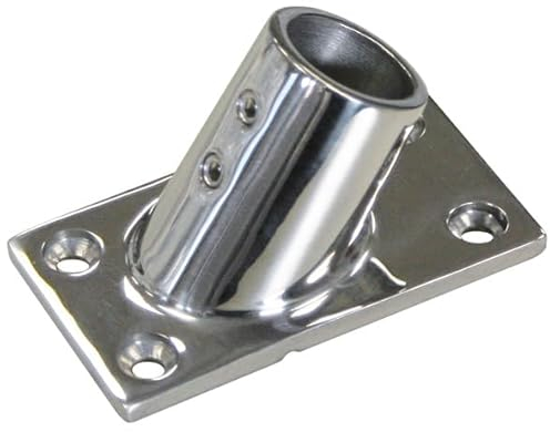 Relingfuß 60° Winkel für Rundrohr Ø 22 mm Edelstahl V4A 1 Stück A4 AISI 316 Boot Reling AISI316 Bimini