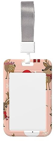 Joli porte-badge de Noël imprimé vacances de Noël - Porte-badge personnalisé - Étanche - Avec lanière - Pour homme et femme