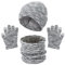QKURT Kinder Mütze Schal Handschuh Set, Kinder Winter Thermokappe Halswärmer Touchscreen Handschuhe weiche warme Mütze Schal Fäustlinge bunt für 5-10 Jahre alt
