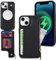 SailorTech iPhone 15 Case with Credit Card Holder magsafe, iPhone 15 Phone Leather Case Wallet for Women Compatible mag safe Card Slots Zipper Shockproof Case for Men - Black