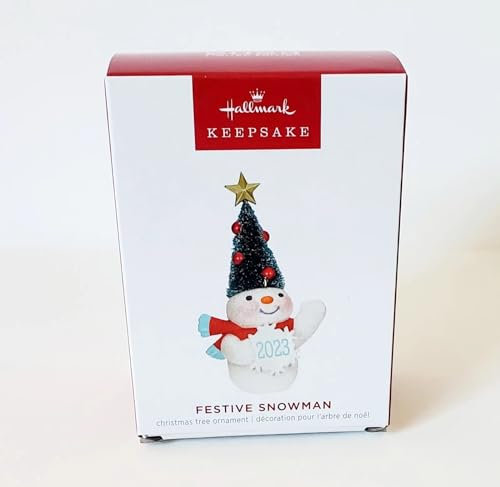 Hallmark Andenken Weihnachten Ornament 2023 Festlicher Schneemann Limited Edition VIP