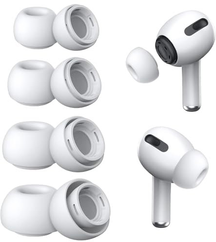 Vsagier Ersatz-Ohrstöpsel für AirPods Pro und AirPods Pro 2 mit Loch zur Geräuschreduzierung, rutschfeste, weiche Silikon-Ohrstöpsel für AirPods Pro, passend in die Ladehülle (XS/S/M/L)