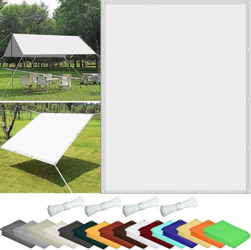 Voile d'ombrage Rectangulaire 160 x 210 cm PES Toile d ombrage Imperméable Protection Solaire Polyester pour La Couverture VéGéTale Serre Pergola, Blanc