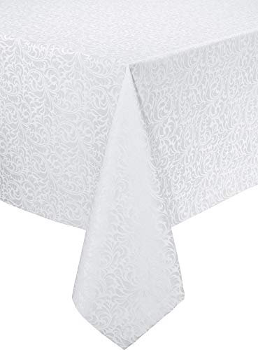Erwin Müller Tischwäsche, Tischdecke Uni, Serie Hamm weiß Größe 140x320 cm - mit hochwertigem Kuvertsaum und Fleckschutz ausgerüstet